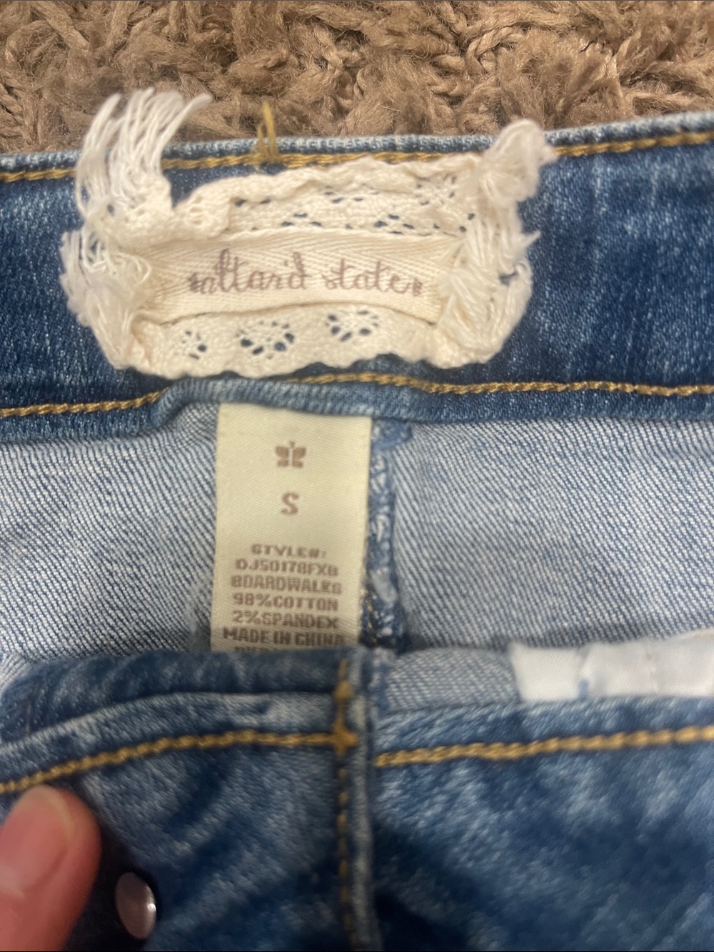 Altar'd State Blue Distressed Denim Mini Skirt - Picture 2 of 4